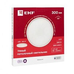 Умный потолочный светильник 300 мм 24W EKF Connect SCLWF-300-CCT