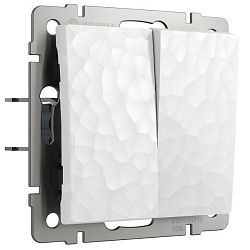 Выключатель двухклавишный (hammer белый) Werkel W1220001