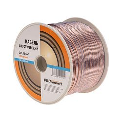 Кабель акустический 2х1,00мм², прозрачный BLUELINE, 100м PROconnect 01-6205-6