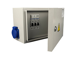 Ящик с понижающим трансформатором ЯТП 0.25 220/12В (3 авт. выкл.) IP54 DEKRON DEK07702-0002