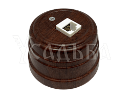 Розетка пластиковая компьютерная RJ45 , цвет - орех, серия УСАДЬБА, ТМ "МезонинЪ" GE30341-14