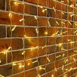 Гирлянда светодиодная Занавес 2х9м 1200 LED ТЕПЛЫЙ БЕЛЫЙ прозрачный ПВХ IP65 эффект мерцания соединяется 230В нужен блок 303-500-1 NEON-NIGHT 235-696