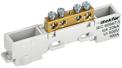 TEKFOR Шина L "фаза" неизолированная на универсальном держателе 6х9-4-Ср IEK TF-NN10-04-DL-K03