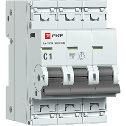 Авт. выкл. 3P 1А (C) 6кА ВА 47-63N EKF PROxima M636301C