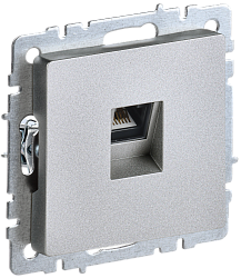 BRITE Розетка компьютерная RJ45 кат.5E РК10-БрА алюминий IEK BR-K10-1-K47