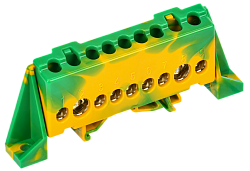 TEKFOR Шина PE "земля" в комбинированном DIN-изоляторе "Стойка" 8х12-9-ЖЗ IEK TF-NN20-09-DP-K52