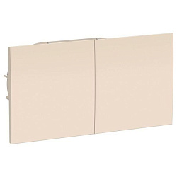 Розетка 2-м СП AtlasDesign 16А IP20 с заземл. защ. шторки со сдвижн. крышкой в сборе беж. SE ATN000228 1240190