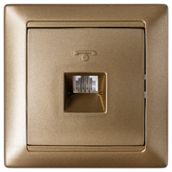 Розетка телефонная четырехконтактная скрытой установки ТР4-034 бронза 5586BY