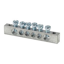 Шина PEN "ноль-земля" (6x9мм) 6 отв. цинк крепеж по краям EKF sn1-63-06-k