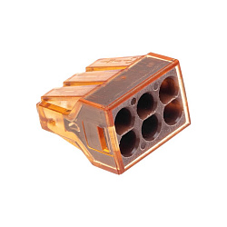 Экспресс-клемма СМК 773-606 с пастой, 6-проводная 0,75-4 мм² (50 шт/уп) REXANT 07-5276