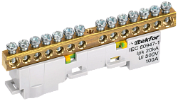 TEKFOR Шина PE "земля" неизолированная на универсальном держателе 6х9-14-Ж IEK TF-NN10-14-DL-K05