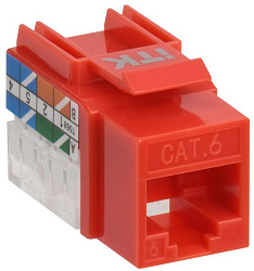 ITK Модуль Keystone Jack кат.6 UTP 110 IDC 90град красный CS1-1C06U-11-04