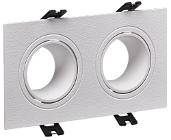 LIGHTING Светильник 4102 встраиваемый под лампу 2хMR16 квадрат пластиковый белый IEK LT-UVB0-4102-GU05-2-K01