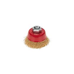 Щетка чашечная для УШМ, витая латунированная проволока, 65мм, М14 KRANZ KR-91-1211