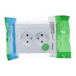 Розетка 2-м СП AtlasDesign 16А IP20 без заземл. в сборе жемчуж. SE ATN000420 1240272