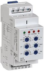 Реле контроля фаз ORF-10 3 фазы 2 контакта 220-460В AC ONI ORF-10-220-460VAC