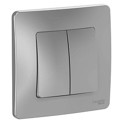 Переключатель проходной 2-кл. СП Blanca 10А IP20 (сх. 6+6) 250В алюм. SE BLNVS106603 1210326
