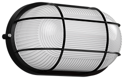 Светильник НПП1202 овал с решеткой 100Вт IP54 черный IEK LNPP0-1202-1-100-K02