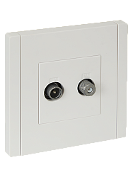 FORTE&PIANO Розетка двойная TV+SAT FP238 белый IEK FP-AF20-O-K01