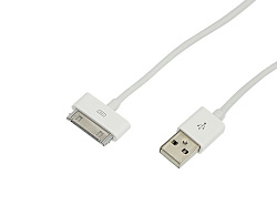 USB кабель для iPhone 4/4S 30 pin шнур 1 м белый REXANT 18-1123