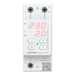 Реле напряжения с контролем тока welrok VI-63 red 4660251140281