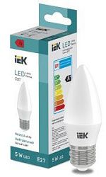Лампа светодиодная "Свеча-C37" 5 Вт 400lm 4000K E27 IEK (ЭФ) LL-I-C37-5-230-40-E27