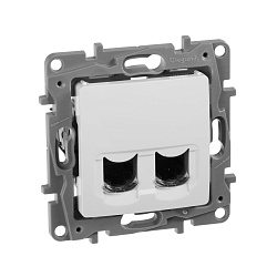 ETIKA Розетка компьютерная двойная RJ45 категория 6 UTP белый 672254