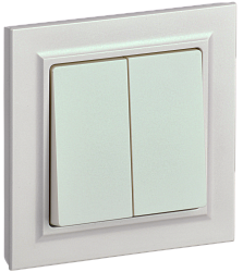 BRITE Выключатель 2-клавишный 10А в сборе ВСР10-2-0-БрЖ жемчуг IEK BR-V20-0-10-K36-F