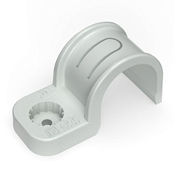 Крепеж-скоба пластиковая односторонняя для прямого монтажа атмосферостойкая серая в п/э d25 мм (50шт PR13.0370