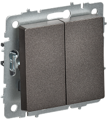 BRITE Выключатель 2-клавишный перекрестный 10А ВС10-2-3-БрТБ темная бронза IEK BR-V23-0-10-K45