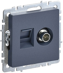 BRITE Розетка двойная TV+RJ45 кат.5E РТВ/РК12-БрМ маренго IEK BR-AK20-1-K35