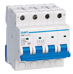 Авт. выкл. NB1-63DC 4P 16A 6кА х-ка C 1000В DC (R) 182734