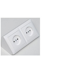 Розетка двухместная для открытой установки угловая РА16-771 11370BY