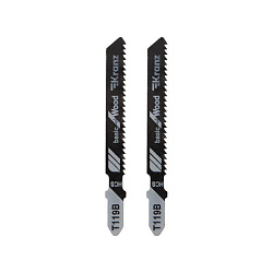 Пилка для электролобзика по дереву T119B 76 мм 12 зубьев на дюйм 4-30 мм (2 шт./уп.) Kranz KR-92-0310