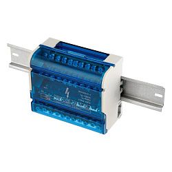 Шина на DIN-рейку в корпусе (кросс-модуль) 4х11 REXANT 11-2304-11