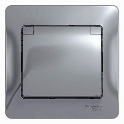 Розетка 1-м СП Glossa 16А IP20 с заземл. защ. шторки с крышкой в сборе алюм. SE GSL000346 1063749