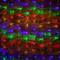 Гирлянда светодиодная Сеть 2х1,5м 288 LED МУЛЬТИ черный ПВХ IP65 постоянное свечение 230В контроллер в комплекте NEON-NIGHT 215-029