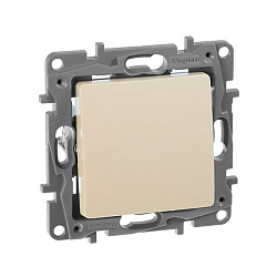 ETIKA Переключатель 1-клавишный схема 6 10АХ безвинтовые зажимы слоновая кость 672305