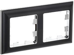 BRITE Рамка 2-местная РУ-2-Бр хром/черный IEK BR-M22-12-2-K23