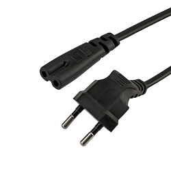 Шнур сетевой, вилка угловая СЕЕ 7/16 - разъем IEC 320 C7, кабель 2x0,75 мм², длина 1,5 метра (PVC пакет) REXANT 11-1104