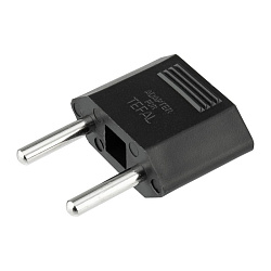 Адаптер сетевой (переходник) с Евро А/F на тонкую вилку С1 плоский «Тефаль» 6А б/з черный PROCONNECT (пакет БОПП 1 шт/уп.) 11-1042-9