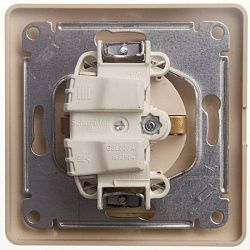Розетка 1-м СП Glossa 16А IP20 с заземл. защ. шторки с крышкой в сборе беж. SE GSL000246 275211