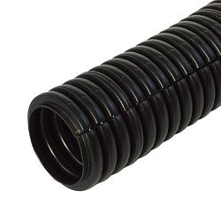 Труба гофрированная ПП безгалогенная (HF) разрезная черная dвн 10,7 мм, dнар 16 мм (100м/5500м уп/па PR02.0063