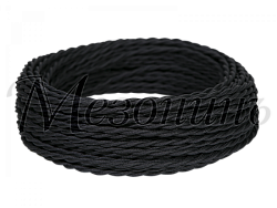 Провод декоративный витой TV+Internet, цвет- черный, ТМ "МезонинЪ, (бухта 45м) GE72100-05 GE72100-05