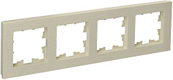 BRITE Рамка 4-местная РУ-4-Бр бежевый рифленый IEK BR-M42-51-K10