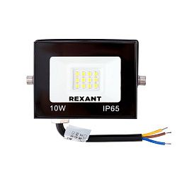 Прожектор светодиодный СДО 10Вт 800Лм 4000K нейтральный свет, черный корпус REXANT 605-036