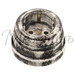 Art-Decor Розетка ретро фарфоровая двухполюсная с з/к, в комплекте с подъемной рамкой 16А 250В, цве 