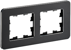 BRITE Рамка 2-местная РУ-2-1-Бр металл черный RE IEK BR-M22-M-01-K02