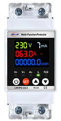 Однофазное реле напряжения и тока с дисплеем 63А JJMVPD-63LWS