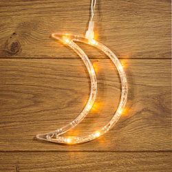 Фигура светодиодная Месяц на присоске с подвесом, цвет ТЕПЛЫЙ БЕЛЫЙ 501-014